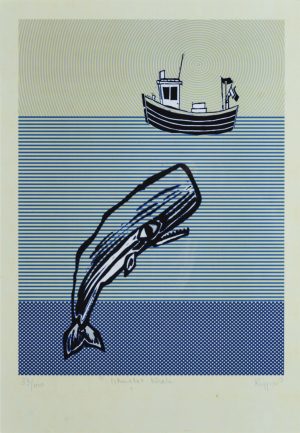 Artist Unknown -  (Woodblock Print) Ishuiales Whale